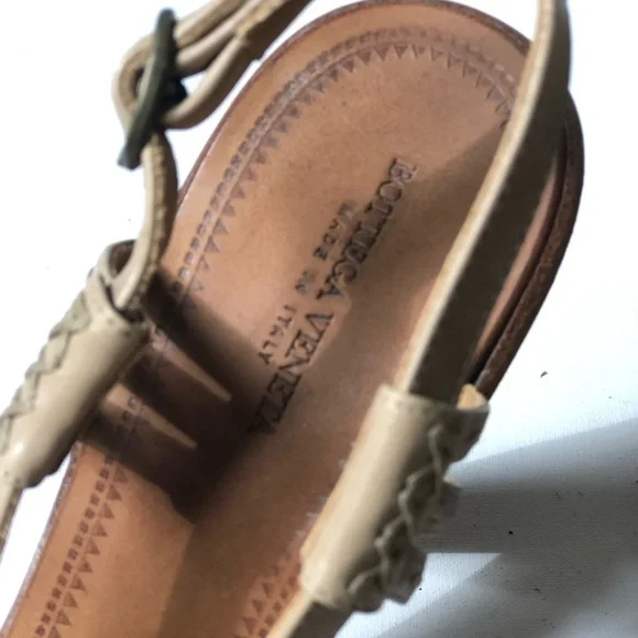 Elegant BOTTEGA VENETA Tan Woven Women's High-heel Sandals IT38 - Picture 3 of 6